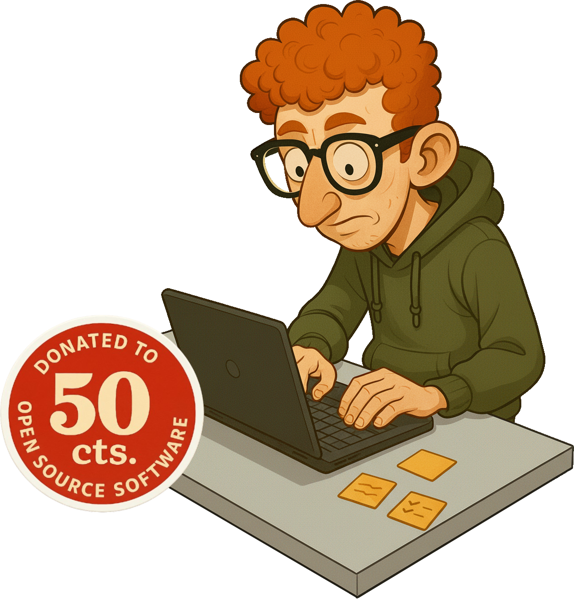 JavaScript & Drugs book cover featuring a developer at his desk